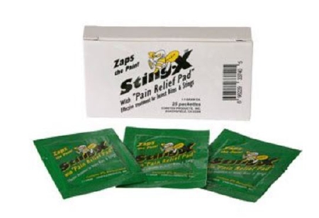 STINGX, TOWELETTE W/PAIN RELIEF (25/BX8BX/CS)