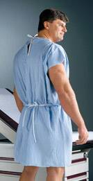 GOWN, PATIENT TISSUE BLU 30"X42" (50/CS)