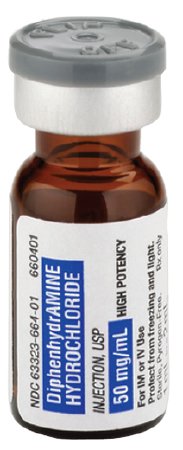DIPHENHYDRAMINE, VL 50MG/ML 1ML (25/CT)