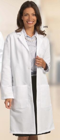 COAT, LAB KNEE LNTH UNISX WHT XSM