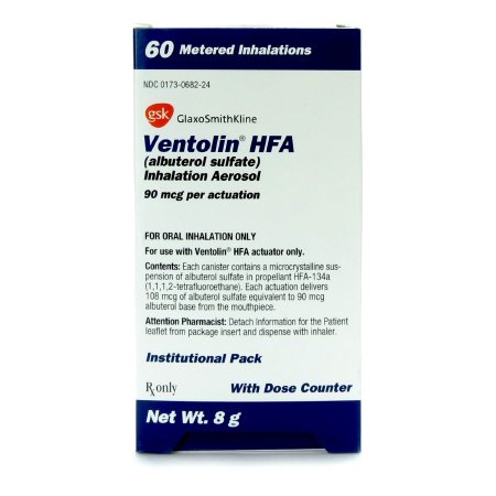 VENTOLIN, HFA INH AER W/CNTER 90MCG 60DOSE (1/EA)