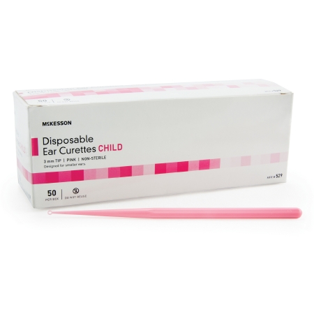 CURETTE, EAR PNK CHLD 3MM (50/BX 10BX/CS)