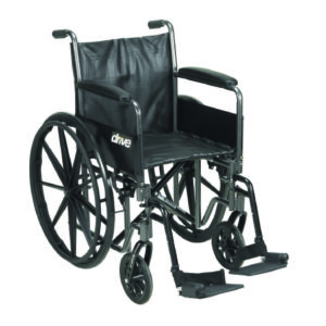 WHEELCHAIR, SILVER SPORT 2 DUAL AXLE PADDED ARMS SWFT 20"