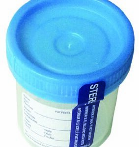 CONTAINER, SPCMN 90ML STR DUO CLICK BLU CAP (100/BG 4BG/CS)