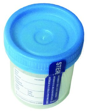 CONTAINER, SPCMN 90ML STR DUO CLICK BLU CAP (100/BG 4BG/CS)