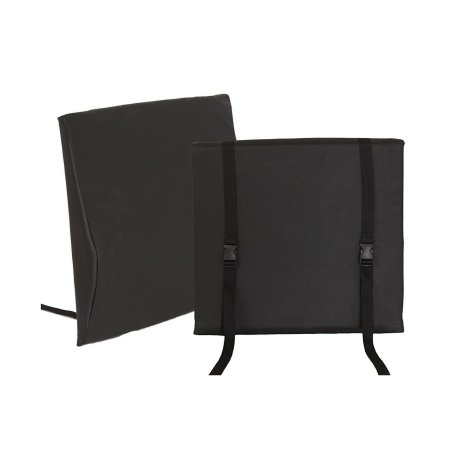 CUSHION, BACK LUMBAR W/ADJ STRAP/BUCKLE/NYLON CVR 18"X17"