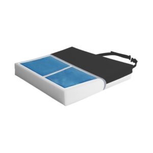 CUSHION, W/C FM/GEL DUAL CHMBRW/SFTY BCKL/CVR 20"X16"X3"