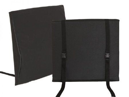 CUSHION, BACK LUMBAR W/ADJ STRAP/BCKL NYLON CVR 20"X19"
