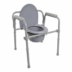 COMMODE, FOLDING STEEL FRAME 350LBS