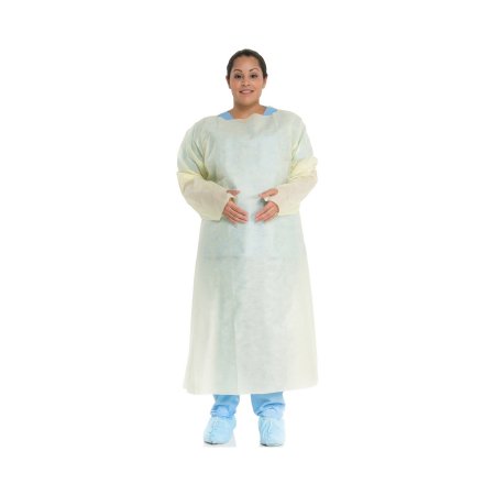 GOWN, ISOLATION TRI-LAYER ELASTIC YLW LG (10/PK 10PK/CS)