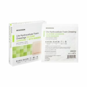 FOAM, ADH SIL LT W/BORDER 6"X6" (10/BX 20BX/CS)