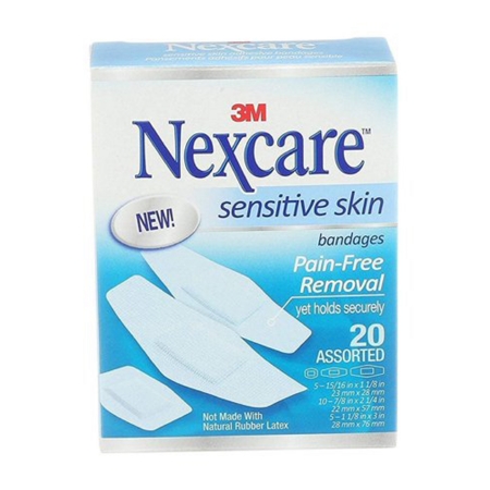 BANDAGE, ADH ASSORTED SENSITIVE SKIN (20/PK 24PK/BX)