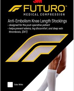 STOCKING, ANTI-EMBOLISM KNEE CLOSED-TOE WHT MED REG (6PR/CS)