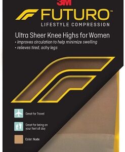 STOCKING, COMPRESSION ULTRA SHEER KNEE-HI NUDE MED (12PR/BX)
