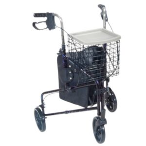 WALKER, ROLLATOR 3WHEEL BLU W/LOOP BRAKE