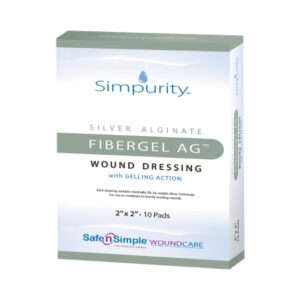 DRESSING, FIBER GEL AG 2"X2" (10/BX 10BX/CS)
