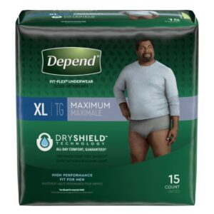 UNDERWEAR, DEPEND MAX ABSRB MEN XLG (15/PK 2PK/CS)