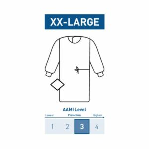 GOWN, SURGICAL STR NON-REINFORCED SET-IN W/TWL 2XLG (26/CS)