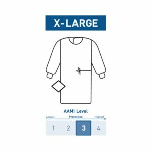 GOWN, SURGICAL STR NON-REINFORCED SET-IN W/TWL XLG (28/CS)