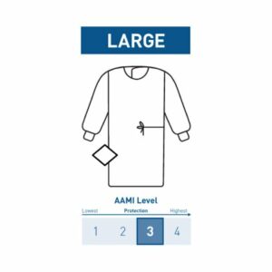 GOWN, SURGICAL STR NON-REINFORCED SET-IN W/TWL LG (30/CS)