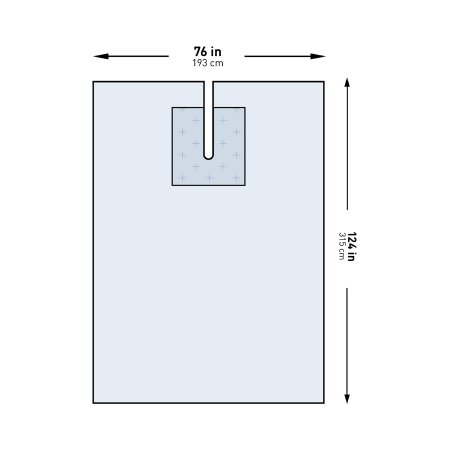 DRAPE, SURGICAL ORTHO ENT W/SPLIT 76"X124" (22/CS)