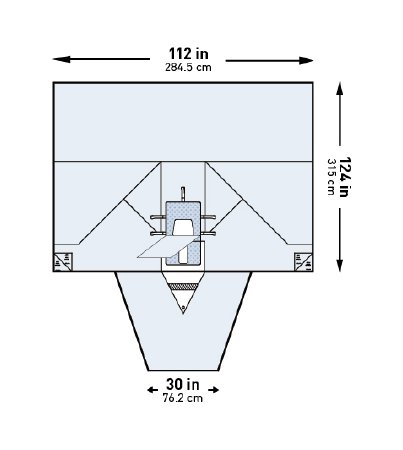 DRAPE, SURGICAL PELVY LAP STR 112"X30"X124" (10/CS)
