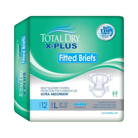 BRIEF, FITTED TOTALDRY X-PLUS MED (12/BG 4BG/CS)