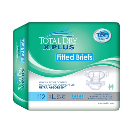BRIEF, FITTED TOTALDRY X-PLUS XLG (12/BG 4BG/CS)