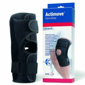 KNEE BRACE, GENUSTEP ACTIMOVE HINGED WHT LG