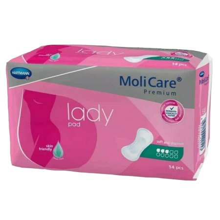PAD, INCONT PREM LADY MOLICARE3DROPS (14/BG 12BG/CS)