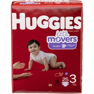 DIAPER, HUGGIES LITTLE MOVERS JUMBO SZ3 (25/PK 4PK/CS)