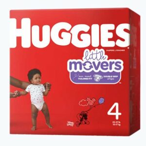 DIAPER, HUGGIES LITTLE MOVERS JUMBO SZ4 (22/PK 4PK/CS)