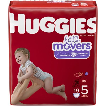 DIAPER, HUGGIES LITTLE MOVERS JUMBO SZ5 (19/PK 4PK/CS)