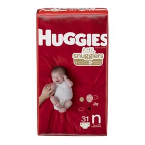 DIAPER, HUGGIES LITTLE SNUGGLERS JUMBO NEWBORN (31/PK 4PK/CS