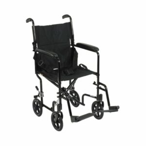 WHEELCHAIR, TRANSPORT LIGHTWEIGHT ALUM BLK 19"