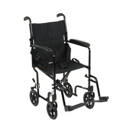 WHEELCHAIR, TRANSPORT LIGHTWEIGHT ALUM BLK 19"