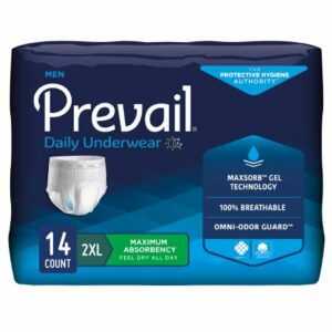UNDERWEAR, PREVAIL MEN 2XLG 64"-80" (14EA/BG 4BG/CS)