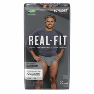 BRIEF, INCONT DEPENDS REAL FITABSRB MENS SM/MED (22/PK 2PK/