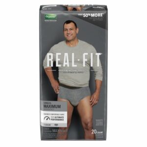 BRIEF, INCONT DEPENDS REAL FITABSRB MENS LG/XLG (20/PK 2PK/