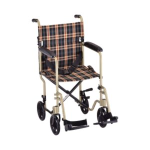 CHAIR, TRANSPORT LIGHTWEIGHT CHAMPAGNE 19"