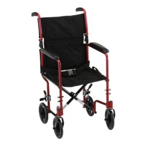 CHAIR, TRANSPORT LIGHTWEIGHT RED 19"