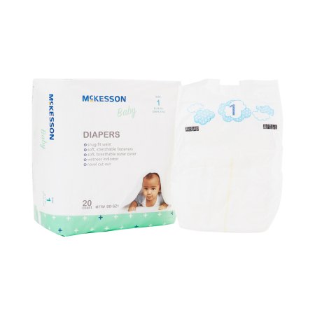 DIAPER, BABY SZ1 8-14 LBS (20/BG 6BG/CS)