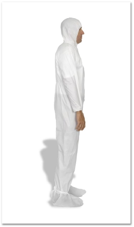 COVERALL, CLEANROOM STR VELCROCLOSURE WHT 3XLG (20/CS)