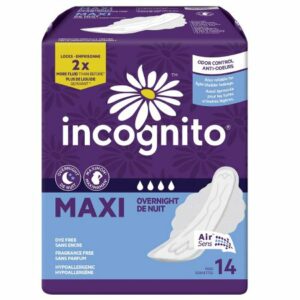 PAD, MAXI CHANNEL FRSH UNSCNTDW/WINGS OVAL (14/PK 12BG/CS)