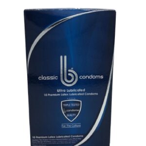 CONDOM, CLASSIC ULTR-LUB-B REG(10/PK 24PK/BX 12BX/CS)