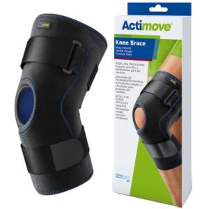 KNEE BRACE, WRAP AROUND SIMPLEHINGED BLK XLG 20"-22"