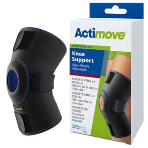 KNEE SUPPORT, ACTIMOVE OPEN PATELLA ADJ BLK UNIV