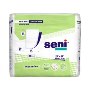UNDERPAD, SENI SOFT CLASSIC DRY HYGIENIC 23"-35" (30/PK 4PK/