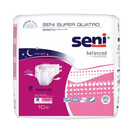 BRIEF, INCONT SENI SUPER QUATRO REG 40"-50" (10/PK 4PK/CS)