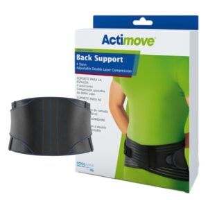 BACK SUPPORT, 4STAYS ADJ DBL LAYER COMPRESSION BLK MED
